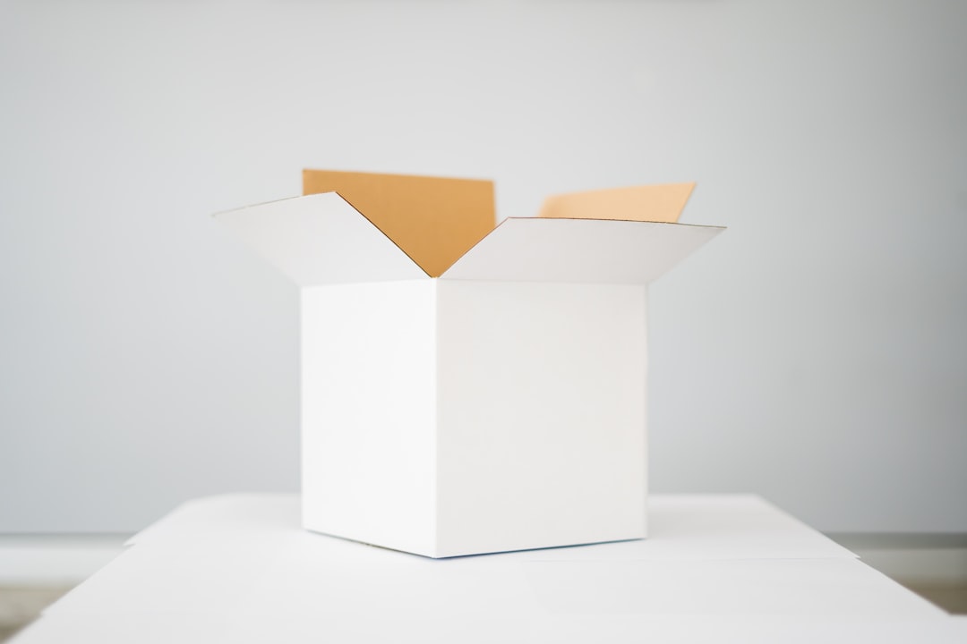 Opening a cardboard parcel from an online order