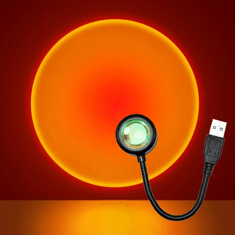 USB sunset lamp projector with its rotating head