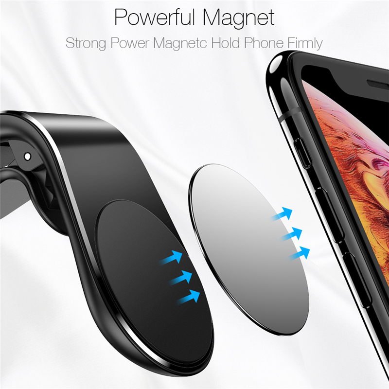 Magnetic car phone holder with 360 degree rotating head