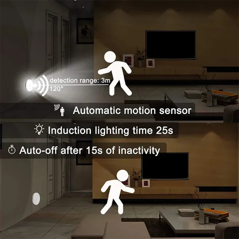 LED motion sensor light mounted under a cabinet