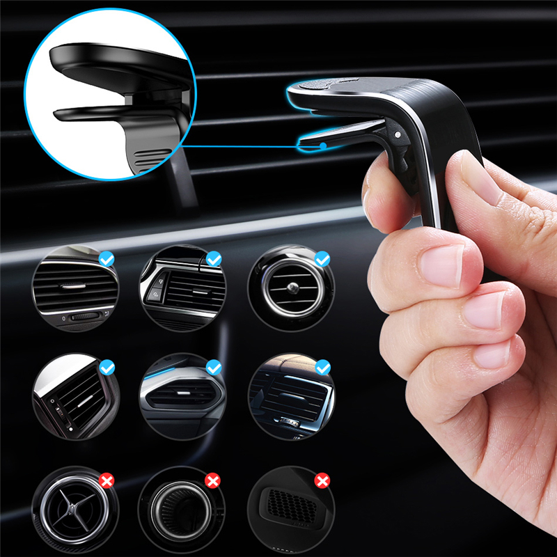 Magnetic car phone holder with metal plate for the phone
