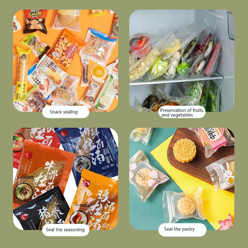 Mini bag sealer sealing a chip bag shut