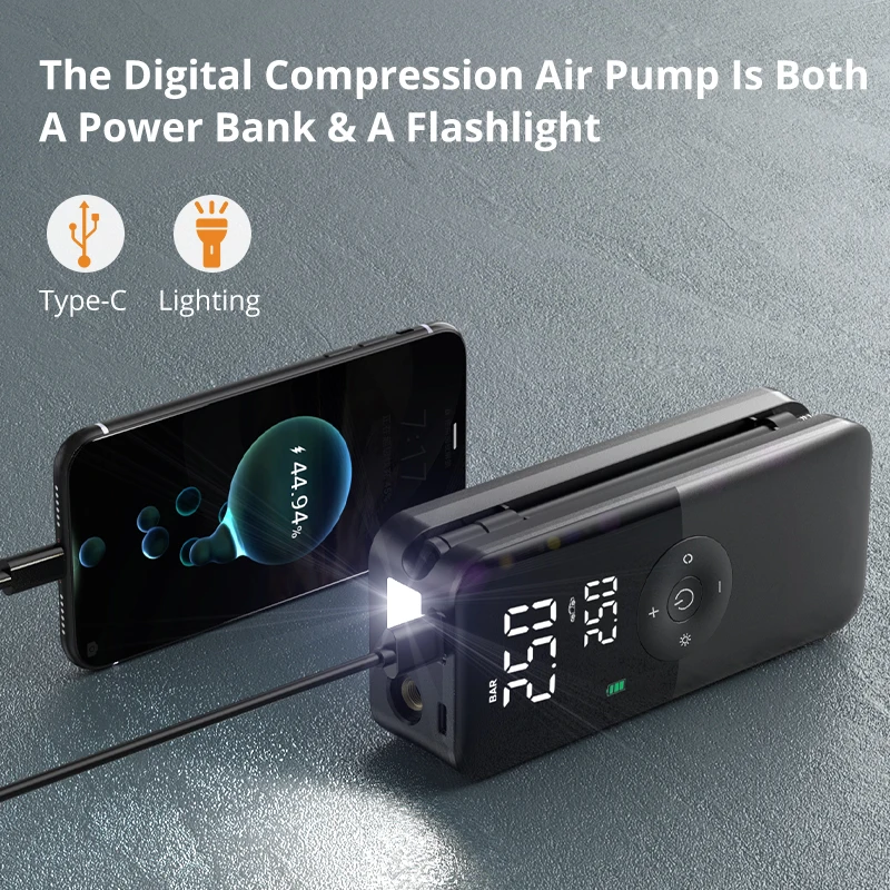 CARSUN portable tire inflator — product photo 3