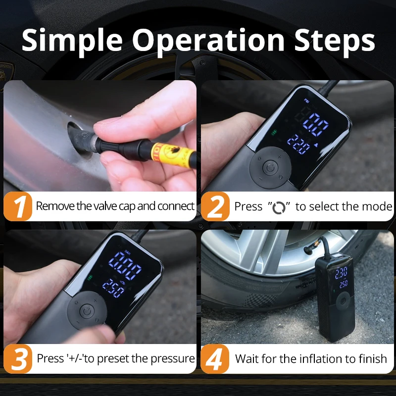 CARSUN portable tire inflator — product photo 4
