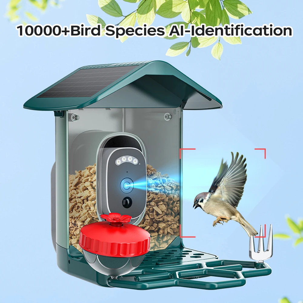 smart bird feeder with camera — product photo