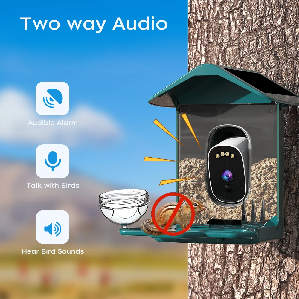 smart bird feeder with camera — product photo